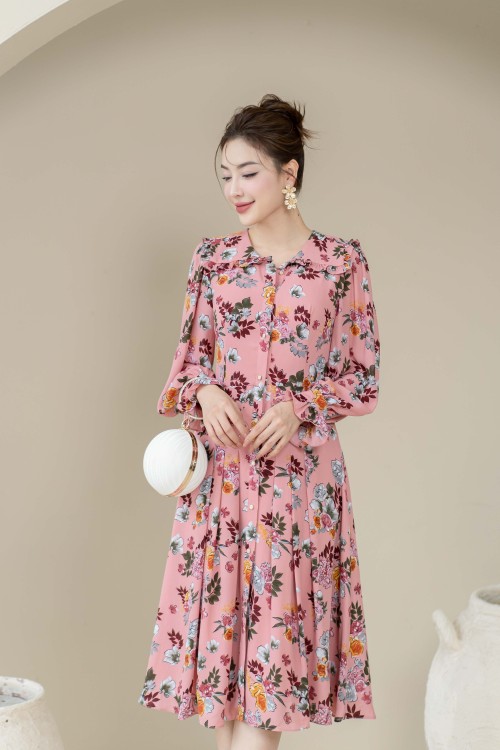 Sixdo Floral Midi Chiffon Dress 2